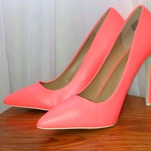 Neon Coral Pumps